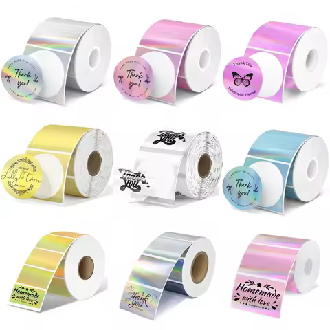 M110 Colorful MERRY Christmas Adhesive Label 40mm 50mm For Phomemo M220 M221 M120 DIY Logo Barcode T