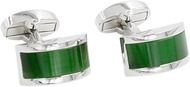 Emerald Green Stone Cufflinks | 55th Anniversary Present for Him | Emerald Wedding Anniversary | Cuf