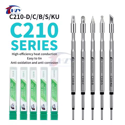HZY C210-D/C/B/S/KU Series Soldering Iron Tip High-efficiency Heat Conduction Suitable for C210 Sold