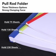Pull Rod Folder Lever Clip Folder Clear File Document Folders Transparent Insert File Student Loose-Leaf Clip Test Paper Clip Paper Storage Bag School Office Report Business Resume Protective Cover Draw Rod Clip for Document Stationery Tools Organization