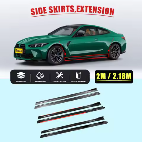 8PCS 2M/2.18M Side Skirt Extension Rocker Plate Lip Separator Bumper For BMW 1 2 3 4 5 Series E46 E9