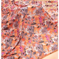 1 Cotton Fabric From Natural Fibers Soft Texture Lightweight And Comfortable To Wear Gray Rose Patte