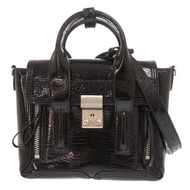 二手 3.1 Phillip Lim PASHLI 漆皮黑色兩用手提包/單肩包，貨號 1798。