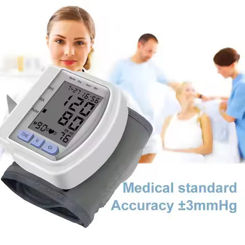 Wrist Blood Pressure Monitor Bp Monitor Large LCD Display Blood Pressure Machine Adjustable Wrist Cu
