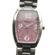 精工 SEIKO V111-0AP0 Lukia 石英錶，粉紅色錶盤，銀色錶殼，女士腕錶 ■GY18 /MQ