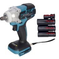 Electric Rechargeable Brushless Impact Wrench Cordless body with 19 21 22mm socket & Shank socket Ad