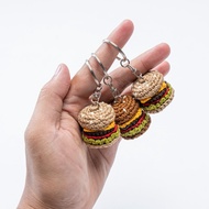 GANTUNGAN Burger knitted keychain Souvenir | Amigurumi Burger