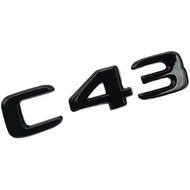 3D ABS Chrome Black C 43 Logo C43 Emblem Letters Sticker Car Trunk Badge Decal Compatible with C43 A