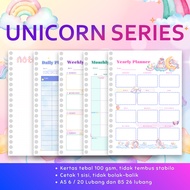 UNICORN SERIES - Loose leaf Planner A5 B5 Thick Binder Cute Plain Dot Square LineNotes Paperbell A5 