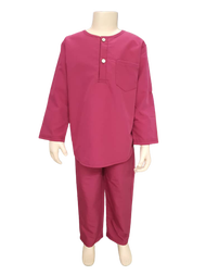 Baju Melayu Budak Lelaki Kurta Cotton Baju Raya 2026 Teal Blue Maroon Sage Green
