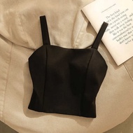 French Style Black Beautiful Camisole Vest Women s Summer Suit with Pure Desire Sexy Design Sense Ba