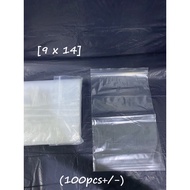 [9 X 14] | Zipper Plastic Bag | 100pcs+/- | READY STOCK