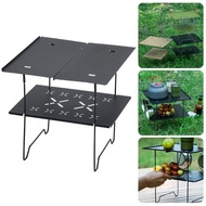 YYS Double Folding Camping Table Double Layer Metal Table Camping Picnics Table Portable Table Campi