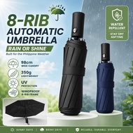 8-Rib Automatic Umbrella UV Protection Windproof Waterproof 98cm Canopy