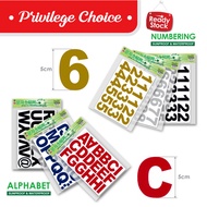 1053- 5cm Letter Pvc Sticker / Alphabet Sticker / Numbering Sticker / Pelekat Huruf /Pelekat Nombor