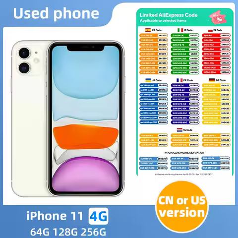 Apple iPhone 11 Original iOS Mobile Phone 6.1inch 4GB RAM 64GB/128GB/256GB ROM Hexa Core 12MP NFC 4G