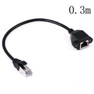 LANG 1Pc RJ45 Male to Female Screw Panel Mount Ethernet LAN Network Extension Cable