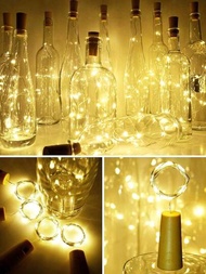 1套防水led酒瓶塞燈串,適用於diy燈飾裝飾酒瓶、節日裝飾、派對、酒吧裝飾