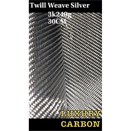 Carbon Fiber Twill Weave Silver