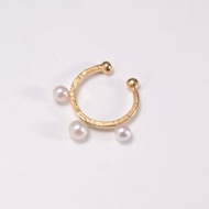 三連Akoya珍珠耳骨夾 GOLD色