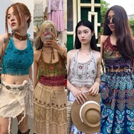 Bohemian Style Back Tie Crop Top