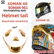 SOMAN X8 Helmet Tail Wing Electroplated Helmet Tail SOMAN 961 Electroplated Windshield Spoiler Remov