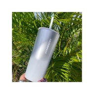 Starbucks Holiday 2021 Gelas Dingin Tumbler Glitter Buram Perak Putih 18Oz