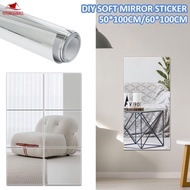 Self Adhesive Mirror Stickers Flexible Mirrors Sheets Cuttable DIY Wall Mirror PET Non Glass Mirror 