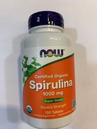 （長期有貨）Now Foods Certified Organic Spirulina 有機認可螺旋藻 1000mg 毫克 120片/240片