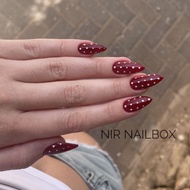 Nailbox Hot Trend Red Polka Dot Background Design - Nir nailbox N31