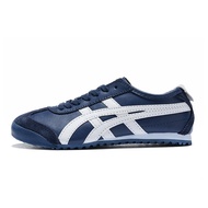 Asics Official store Asics Onitsuka Tiger Mexico 66 Original tiger shoes white/blue soft leather leisure sports men