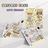 [Free stylus] Origami iPad Case with cute print for iPad with pen compartment, accessories Shockproo