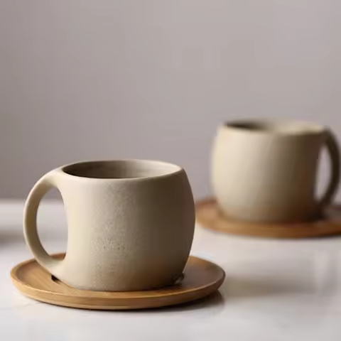 Vintage Ceramic Coffee Cup Saucer 220ml Breakfast Milk Oat Drink Mug Exquisite Afternoon Tea Coffee 