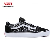 VANS OLD SKOOL - FLAMES BLACK/TRUE WHITE รองเท้าผ้าใบ VANS ชาย หญิง