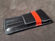 真牛皮手作雙色鋼筆套 筆袋/盒 雙支裝 萬寶龍 客製 免費印英文字
