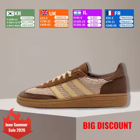 adidas Originals HANDBALL SPEZIAL Unisex Comfortable, Versatile, Durable, Slip-Resistant Low-Top Sne