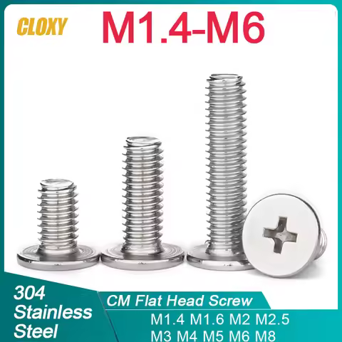 100/ 50/20/pcs M1.4 M1.6 M2 M2.5 M3 M4 M5 M6 M8 304 Stainless Steel CM Cross Phillips Ultra Thin Sup