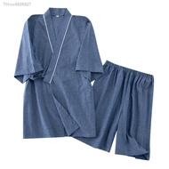 ⊙ Conjunto de camisa e quimono grande masculino cardigã manga curta pijama fino verão roupa masculina para casa lounge 2 peças