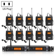 XTUGA IEM1200 เครื่องส่งสัญญาณไร้สาย 10 Bodypack Stage Singer In-Ear Monitor System (US Plug)