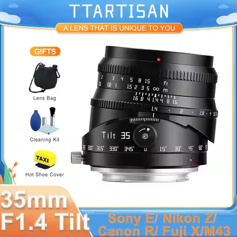 TTArtisan 35mm F1.4 APS-C Tilt Large Aperture Lens for Sony E Nikon Z Fuji X M43 Canon R EOSR A6600 