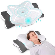 TOPPURE Bed Pillow, Cervical Pillow with Cradles Design for Neck Pain Relief, Odorless Memory Foam