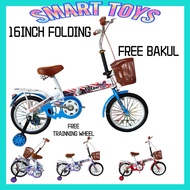 BASIKAL TERMURAH Economy Folding Bike HTG Adult Single Speed Basikal Lipat 16 INCH Soft Seat Dewasa Mountain Foldable