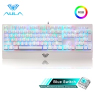 AULA RGB Gaming Mechanical Keyboard Blue Black Switch Wired Backlit Keyboard 104 Keys Anti-ghosting for Laptop Desktop PC Gamer