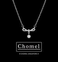 Chomel Silver Necklace for Women Original Design Butterfly Knot Diamond Pendant Fashionable Jewelry