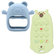 Baby Teether Food Grade Chewing Gum Baby Silicone Anti-eating Hand Molar Bear Mobile Phone Toy Teeth