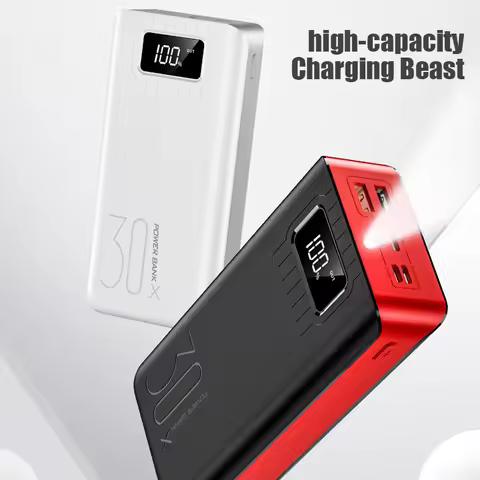 30000mAh/40000mAh Power Bank Portable Charging Poverbank Mobile Phone External Battery Charger Power
