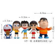 5pcs/set cortoon classical doraemon dolls  for kids birthday gift.