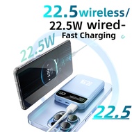 20000mAh 2 in 1 Mini Magnetic Power Bank Wireless Charging 22.5w Super Fast Charging Portable Power 