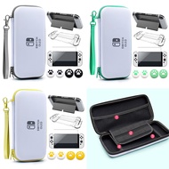 Nintendo Switch OLED Accessories Kit Storage Carry Case Handbag PC Clear Cover Case With Tempered Glass Film For NS OLED