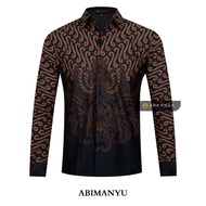 KEMEJA Original Batik Shirt With Abhimanyu Motif, Men's Batik Shirt For Men, Slimfit, Full Layer, Long Sleeve